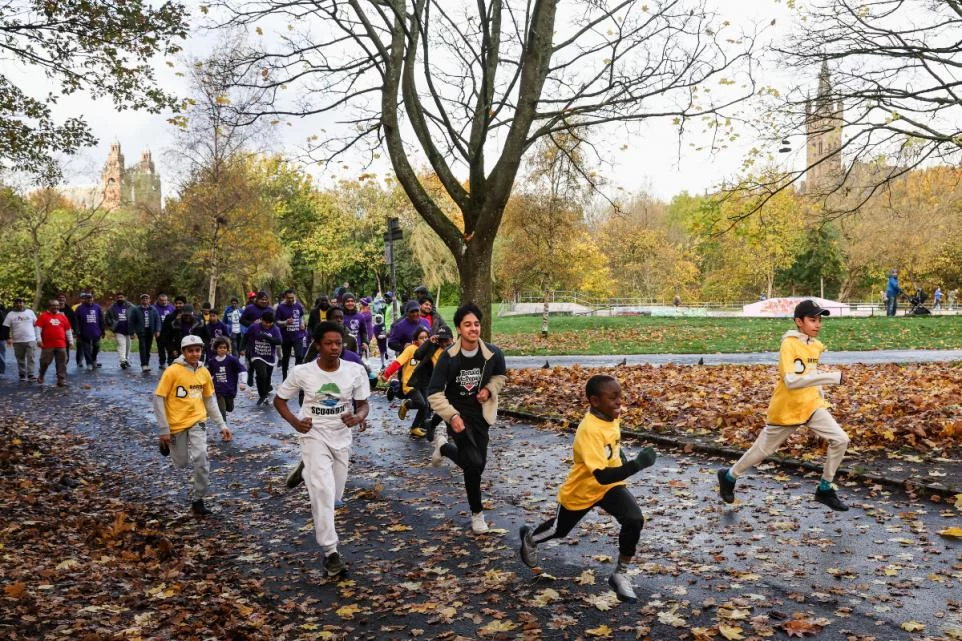 Participants take part in Beacon of Peace Charity Walk in Glasgow