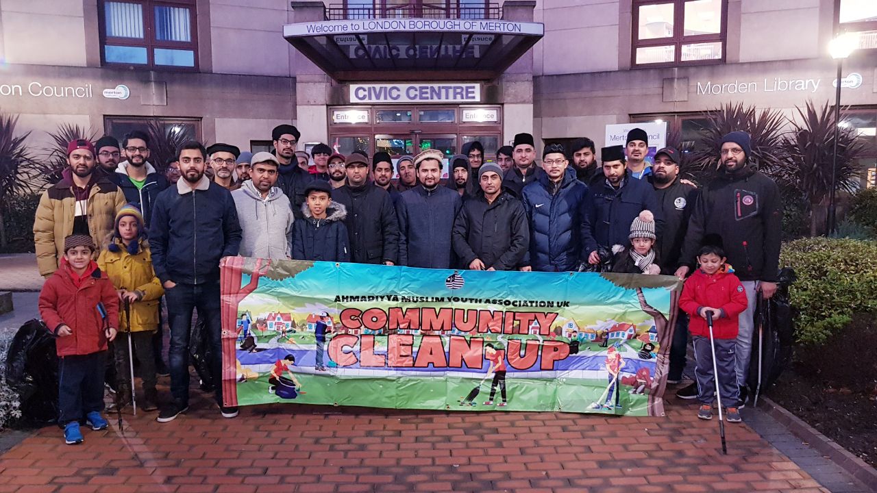 Young Muslims joined members of their local community yesterday morning to keep the streets clean after New Year celebrations